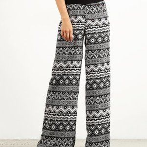 Black & White Geometric Flare Pants